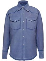 Maison Margiela chemise en coton à manches longues - Bleu