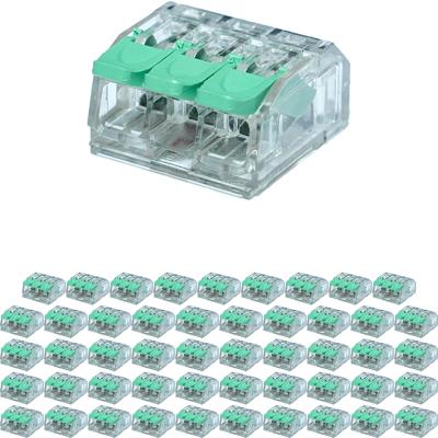 Lasklem - Verbindingsklem - 50 Stuks - 3 Polig met Klemmetjes - Groen