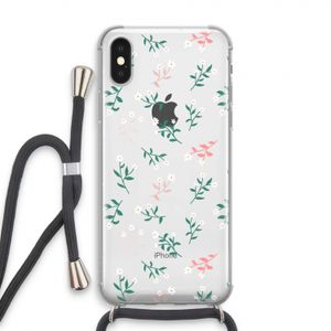 Small white flowers: iPhone X Transparant Hoesje met koord
