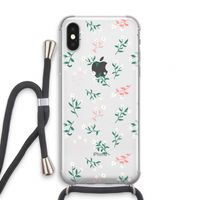Small white flowers: iPhone X Transparant Hoesje met koord