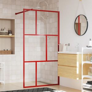 Inloopdouchewand transparant 115x195 cm ESG-glas rood