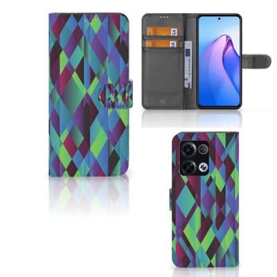 OPPO Reno8 Pro | Book Case | Abstract Green Blue