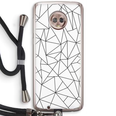 Geometrische lijnen zwart: Motorola Moto G6 Transparant Hoesje met koord