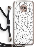 Geometrische lijnen zwart: Motorola Moto G6 Transparant Hoesje met koord