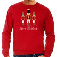 Bellatio Decorations foute kersttrui/sweater heren - Notenkrakers - rood - piemel/penis 2XL  -