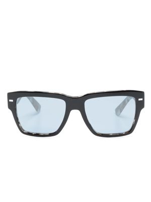 Dolce & Gabbana Eyewear lunettes de soleil carrées à logo gravé - Noir