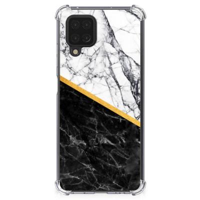 Samsung Galaxy A12 Anti-Shock Hoesje Marmer Wit Zwart - Origineel Cadeau Man Samsung Galaxy A12 Anti-Shock Hoesje Marmer Wit Zwart - Origineel Cadeau Man
