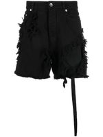 Rick Owens DRKSHDW short en jean à effet usé - Noir