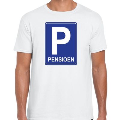 Pensioen P cadeau t-shirt wit voor heren Pensioen P cadeau t-shirt wit voor heren