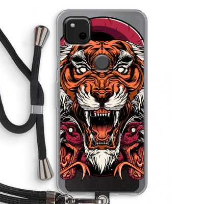 Tiger and Rattlesnakes: Pixel 4a Transparant Hoesje met koord