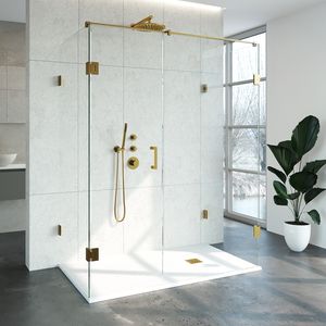 Douchecabine Compleet Just Creating Profielloos XL 90x160 cm Goud Sanitop