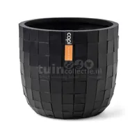 Capi Bloempot Bol Blocks Zwart Ø24cm