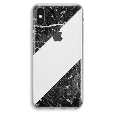 Zwart marmer: iPhone XS Max Transparant Hoesje