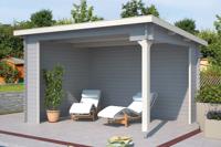 Outdoor Life Products | Overkapping Lara 380 x 275 | Gecoat | Platinum Grey-Wit