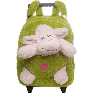 Rugzaktrolley kinderkoffer - pluche schaap knuffel - kunststof/polyester - 35 x 25 x 13 cm