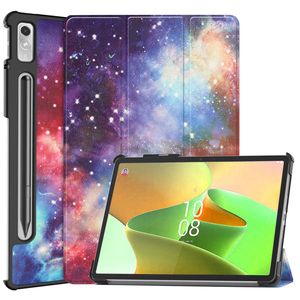 Basey Lenovo Tab P11 Pro (2e Gen) Hoesje Kunstleer Hoes Case Cover -Galaxy