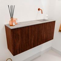 Toiletmeubel Mondiaz Joya Dlux | 90 cm | Meubelkleur Ruby | Faye wastafel Glace Wasbak Rechts | Zonder kraangat(en)