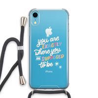Right Place: iPhone XR Transparant Hoesje met koord