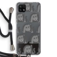 Cats: Samsung Galaxy A22 5G Transparant Hoesje met koord