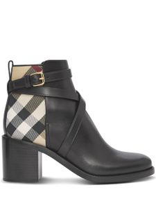 Burberry bottes House Check à talon mi-haut - Noir