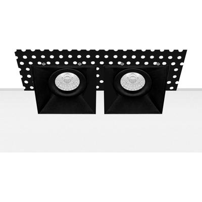 Spot Armatuur GU10 - Pragmi Terra - GU10 Inbouwspot - Vierkant - Zwart - Aluminium - Kantelbaar - 90mm