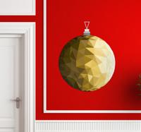 Muursticker gouden kerstbal