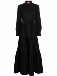 La DoubleJ robe ceinturée à manches longues - Noir