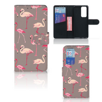OPPO Find X3 Neo 5G Telefoonhoesje met Pasjes Flamingo