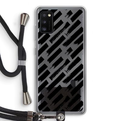 Zwarte vegen: Samsung Galaxy A41 Transparant Hoesje met koord