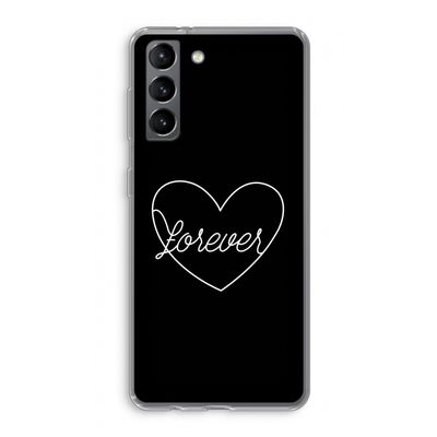 Forever heart black: Samsung Galaxy S21 Transparant Hoesje