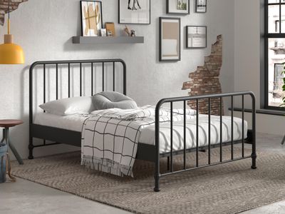 Tweepersoonsbed OONA 140x200 cm zwart