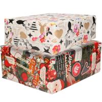 Luxe Kerst inpakpapier - cadeaupapier - 2 verschillende prints - 10x rollen - 250 x 70 cm Luxe Kerst inpakpapier - cadeaupapier - 2 verschillende prints - 10x rollen - 250 x 70 cm