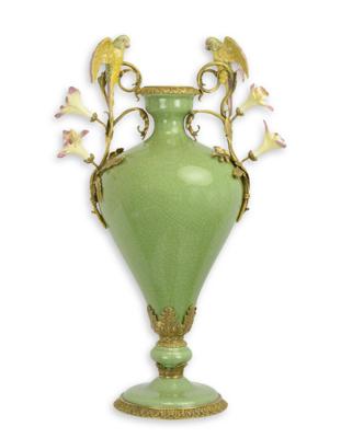 A BRONZE MOUNTED PORCELAIN VASE