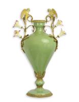 A BRONZE MOUNTED PORCELAIN VASE