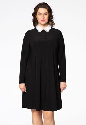 Yoek Jurk met kraagje | Zwart | Maat 58/60