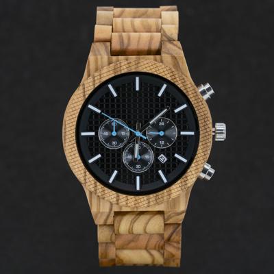 Aviator - Olijf Houten heren piloten horloge Timberwood