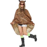 Smiffys Party regenponcho - tijger -met capuchon - volwassenen -poncho