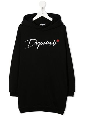 DSQUARED2 KIDS robe imprimée à capuche - Noir