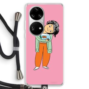 Visknuffel: Huawei P50 Pro Transparant Hoesje met koord