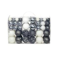 VidaXL 100-delige kerstballenset 3/4/6 cm wit/grijs