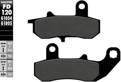 GALFER Brake pad fd120 g1054 organic
