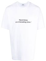 MSGM t-shirt en coton à slogan imprimé - Blanc - thumbnail