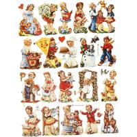 Creativ Company Vintage plaatjes, nostalgische kinderen, vel 16,5x23,5 cm, 2 vel/ 1 doos