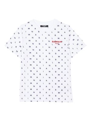 Balmain Kids t-shirt à imprimé Letters - Blanc