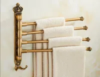 Handdoekrek | Geborsteld Goud | Aluminium | <50 cm | Antiek Gegraveerd