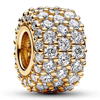 Pandora 762820C01 Bedel Sparkling Pave Triple-row zilver-zirconia goudkleurig-wit
