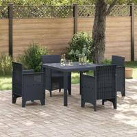Tuintafel 100x100x73 cm poly rattan antraciet