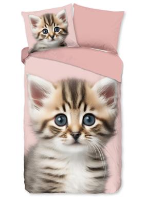 Good Morning Kinderdekbedovertrek "kat" - Roze - (140x200/220 cm) - Katoen Flanel Good Morning Kinderdekbedovertrek "kat" - Roze - (140x200/220 cm) - Katoen Flanel