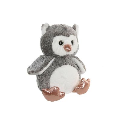 Items speelgoed Uil vogel knuffeldier van zachte pluche - grijs - 23 cm