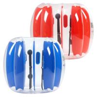 VEVOR 2 x Opblaasbare Bumperbal Sumo Zorbbal 1,2 m Rood + Blauwe Strepen